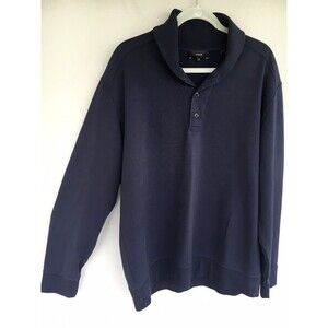 Vince Sweater Men’s XL Blue Shawl Collar Pullover Cotton Ling Sleeve Preppy